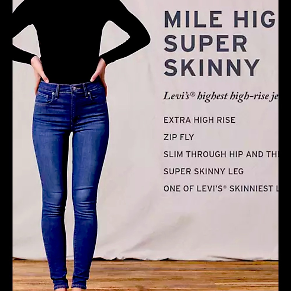 Levi’s Mile High super skinny jean - medium wash, size 26